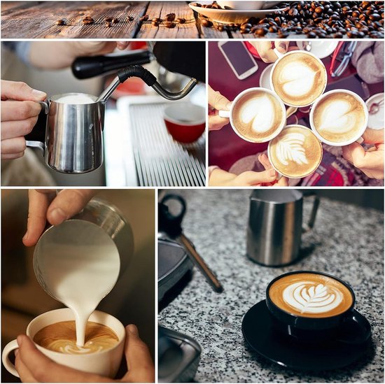 Melk Opschuimen Kruiken Met Geïntegreerde Thermometer Latte Art Jug Rvs Creamer Temperatuur Espresso Dampende Kruiken  15
