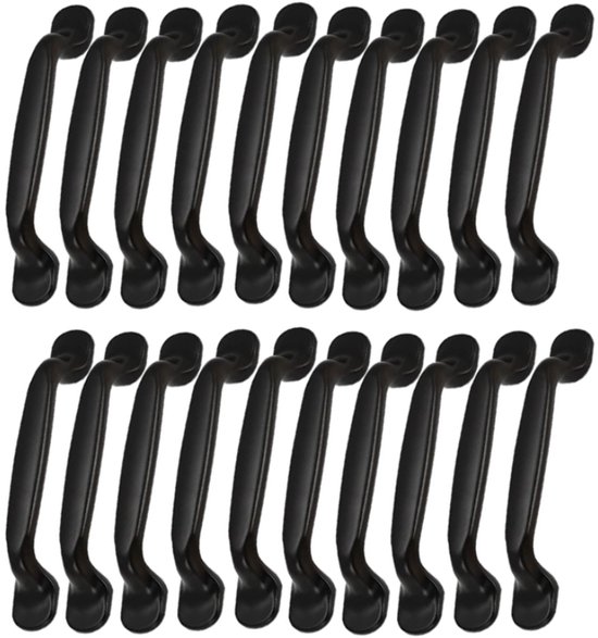 20 poignées - Entraxe 96 mm - Poignées pour armoire, meuble de cuisine, tiroir ou porte - Poignées de placard de cuisine - Poignées de porte - Poignées d'armoire - Zwart