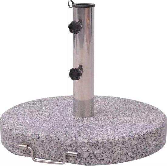 Socle De Parasol Granite 30 Kg Carré Gris VidaXL 48563 - Gamm Vert