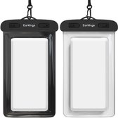 Waterdichte telefoonhoesjes - Drybag Set van 2 stuks - Onderwater Hoesje Telefoon voor Alle Telefoons - Waterdicht telefoonhoesje Earkings - Zwart & Wit