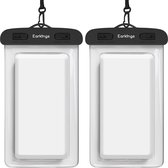 Waterdichte telefoonhoesjes - Drybag Set van 2 stuks - Onderwater Hoesje Telefoon voor Alle Telefoons - Waterdicht telefoonhoesje Earkings - Wit