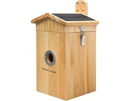 Vogelview - Vogelhuisje met Camera - Hout - AI vogelherkenning - 1080p HD - Audio - Met zonnepaneel