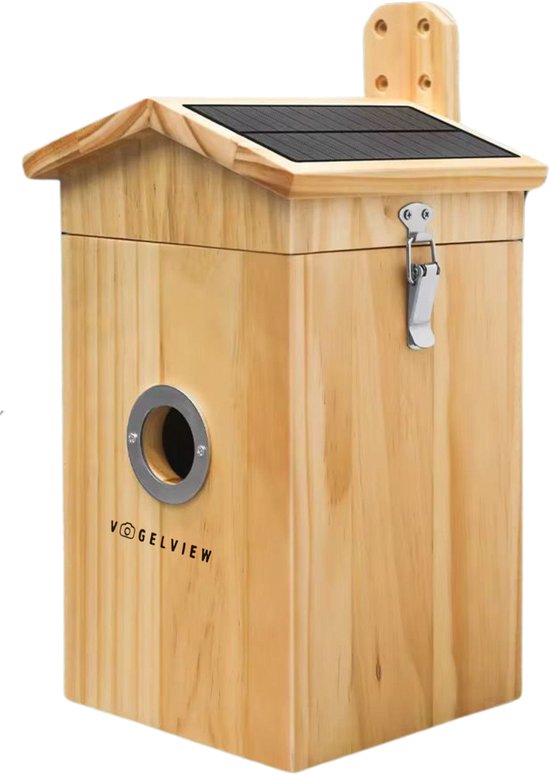 Vogelview - Vogelhuisje met Camera - Hout - AI vogelherkenning - 1080p HD - Audio - Met zonnepaneel