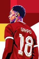 Cody Gakpo Poster - Voetbal Posters - Pop Art - Wanddecoratie Woonkamer - 180 gram papier - XS5927 - Formaat 30 x 40cm