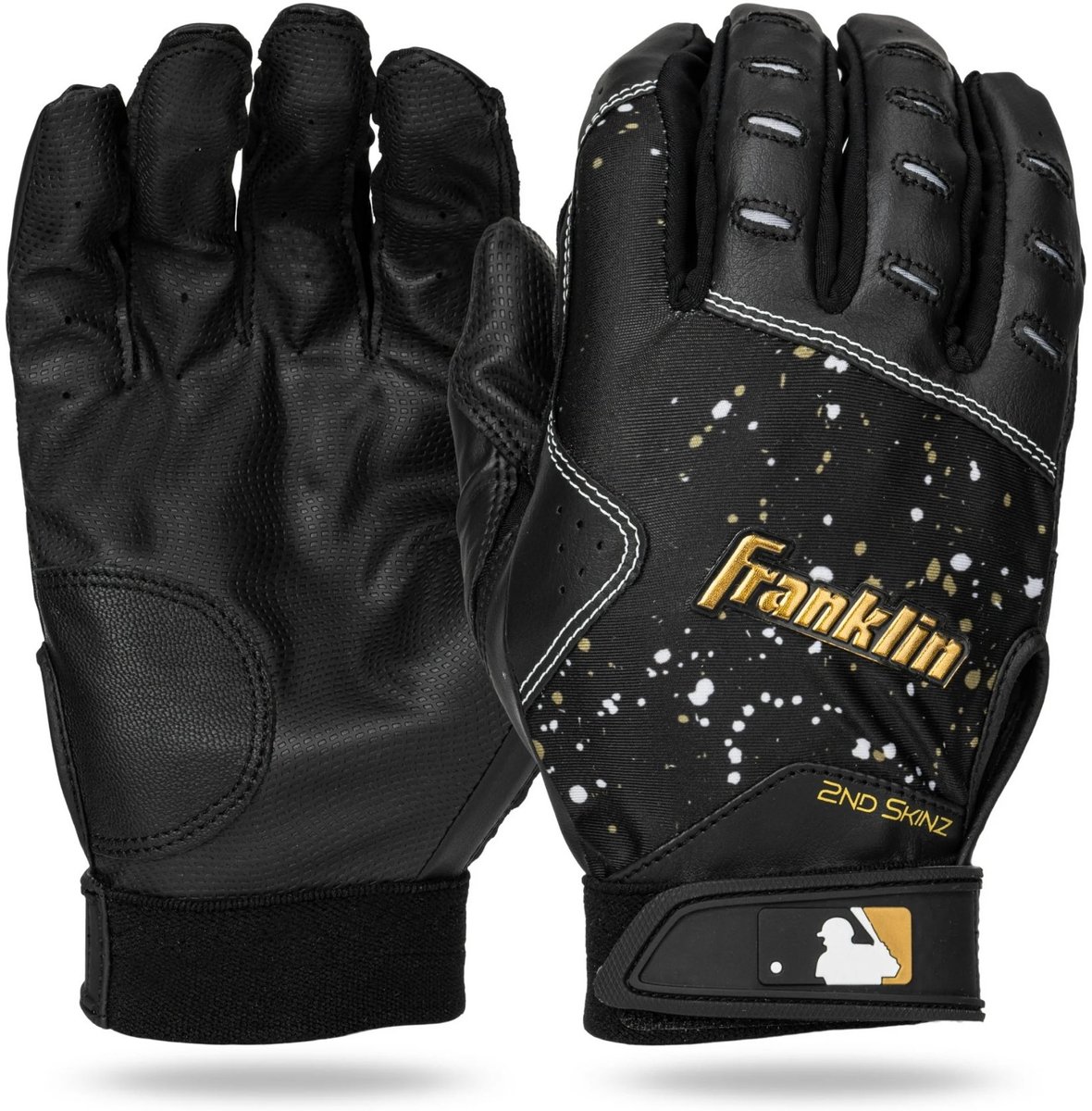 Franklin - MLB - Honkbal - Softbal - Slaghandschoentjes - 2ND-SKINZ - Volwassenen - Zwart/Goud - Medium