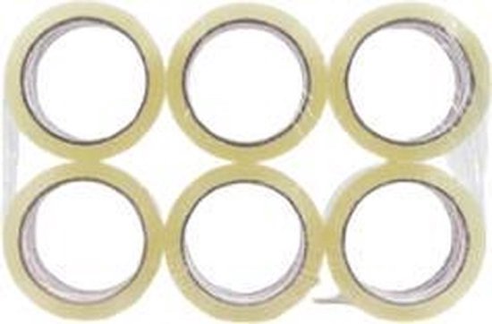 Premium Tape Rol x 6 - Transparant - Acryl - 50 mm x 66 mtr lang - Extra sterk - Verpakkingstape - Bescherm uw spullen - Voor inpakken en verhuizen - Doorzichtig