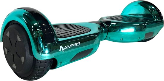 Ampes Hoverboard - Bluetooth Speaker - 24V 4.0 Ah Accu - Oxboard - 12 km/h - UL2272 Gecertificeerd - LED Verlichting - Anti lek banden - Belastbaar tot 120KG - 6.5 Inch - Inclusief Draagtas - 700W - Chroom Groen