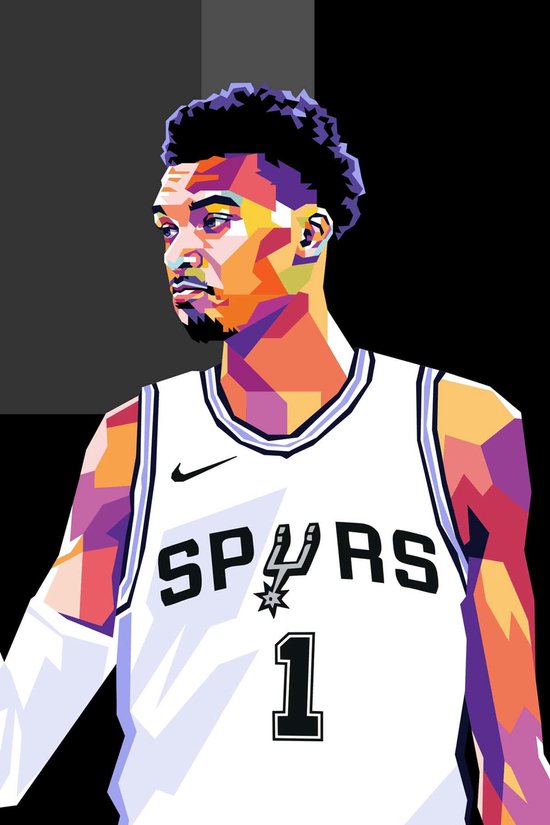 Affiche Victor Wembanyama - Posters de Basketbal - Pop Art - Décoration murale pour salon - Papier 180 g/m² - 5929 - Dimensions : 60 x 90 cm