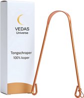 Tongschraper Koper – 100% Zuiver & Antibacterieel – Verwijdert Tongplak & Slechte Adem – Ayurvedische Mondhygiëne – Inclusief Tongdiagnose – 1 Stuks