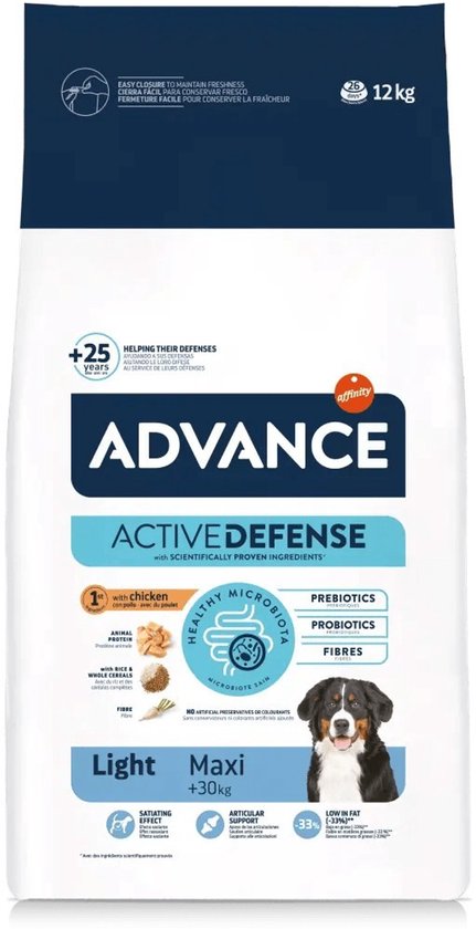Advance maxi light hondenvoer 12 kg