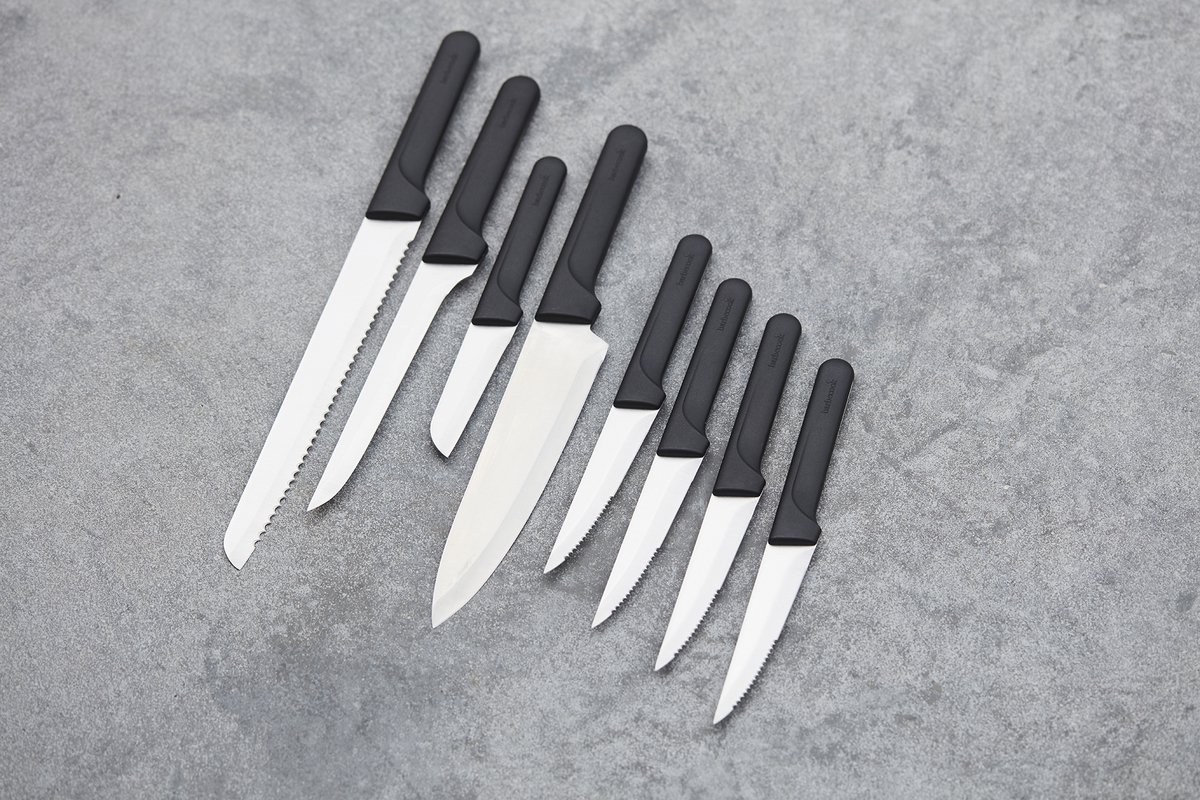 Barbecook - Olivia Steakmessen - 4 stuks - Vaatwasserbestendig - RVS - Zwart - 25cm