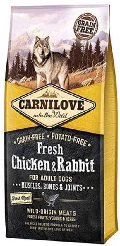 Carnilove Grain Free Fresh Chicken & Rabbit Adult 12 kg - Hond