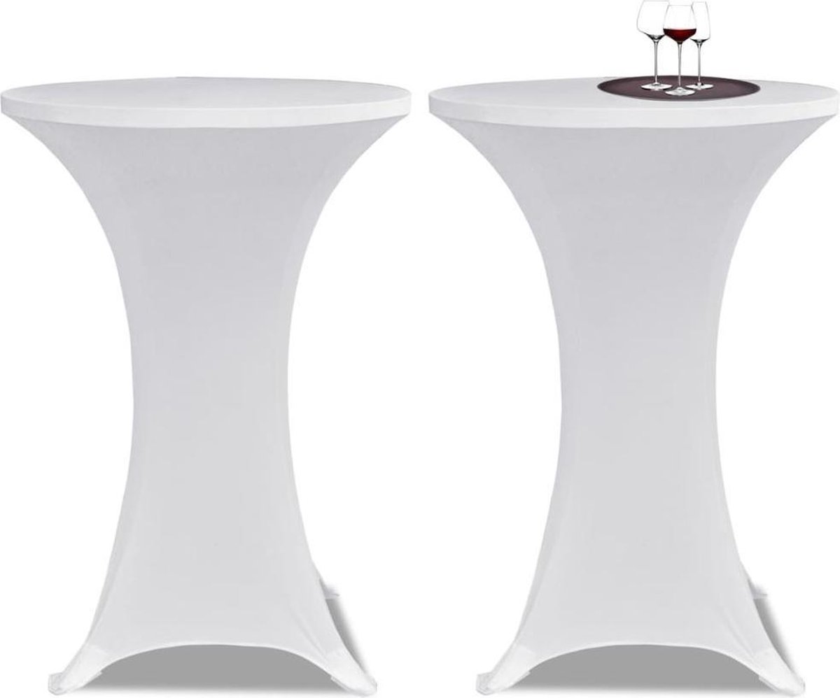 vidaXL Statafelhoes - Stretch - Ø80cm - Wit - (2 - stuks)