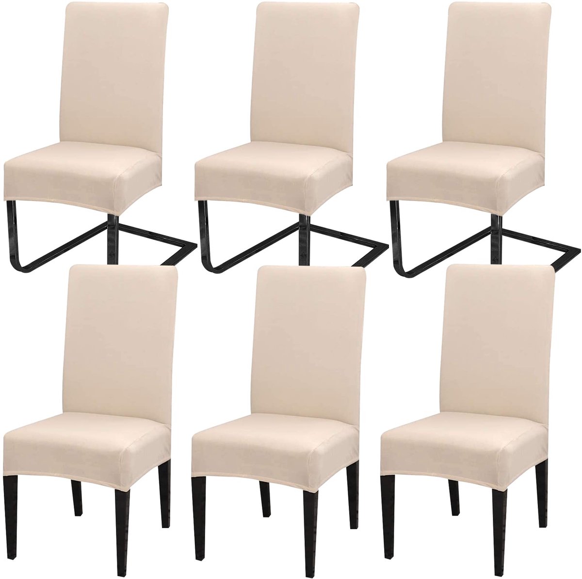 Ibenzoa® Universele Stretch Stoelhoezen Set van 6 voor Eetkamer en Feestelijke Decoratie