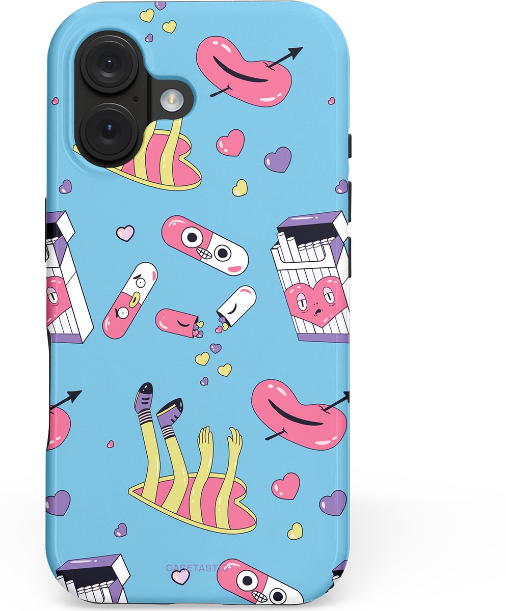 Casetastic Hoesje Geschikt voor Apple iPhone 16 Magsafe - Stijlvolle Beschermende Duo-layer Case - Liefdespil