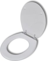 vidaXL - Toiletbril - simpel - ontwerp - MDF - wit