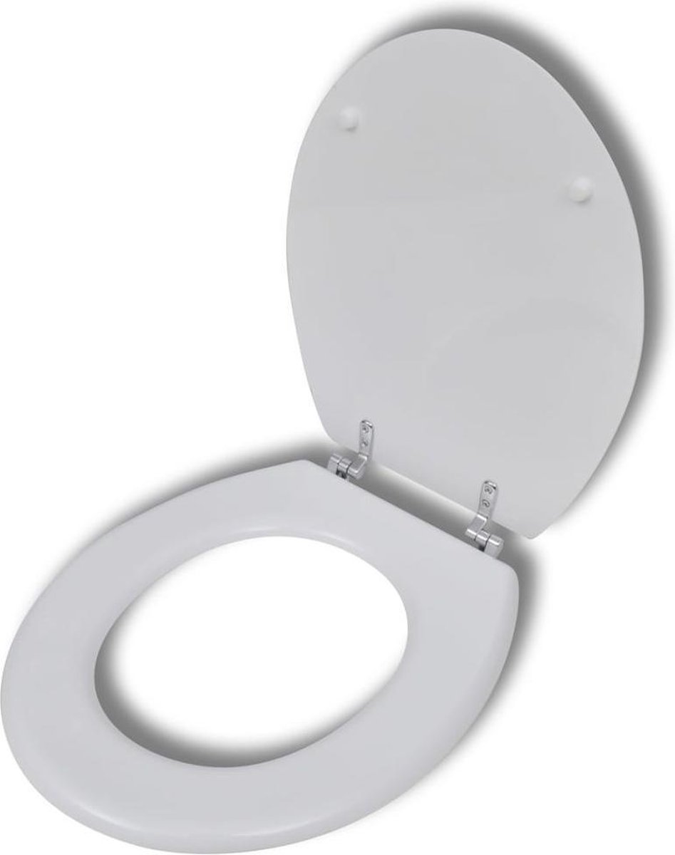 Vidaxl siège wc mdf couvercle à fermeture en douceur porcelaine