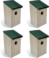 VidaXL vogelhuisjes 4st 12x12x22cm hout