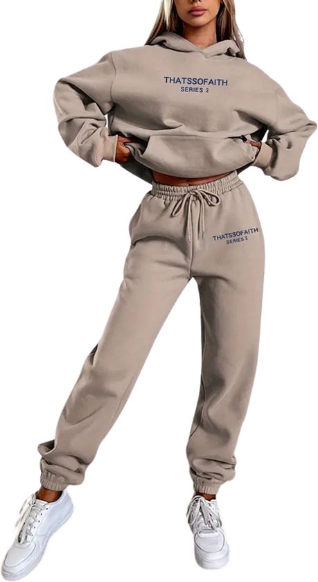 Bovista Joggingpak Dames - Huispak - Trainingspak - Volwassenen - Capuchon - Jogging Pak - Joggingbroeken - Broek - Hoodie - Roze - Maat L