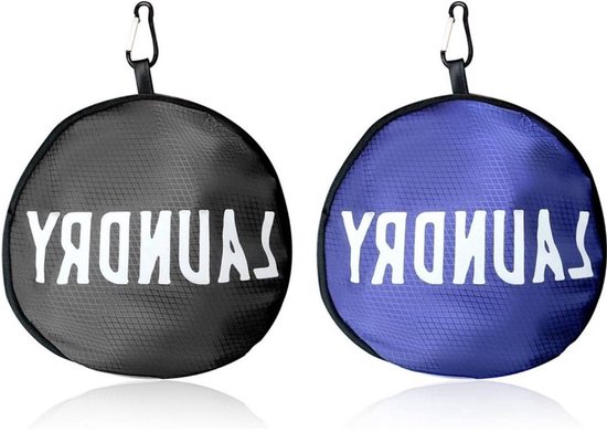 Lot De 2 Grands Sacs à Linge De Voyage Pliable - Sacs Robustes Pour Vêtements Sales Avec Cordon De Serrage, Idéal Dortoir, Camping Et Voyages