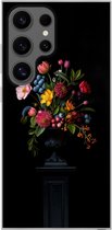 Telefoonhoesje Geschikt voor Samsung Galaxy S24 Ultra hoesje - Bloemen - Vrolijk - Vaas - Siliconen Telefoonhoesje Telefoonhoesje