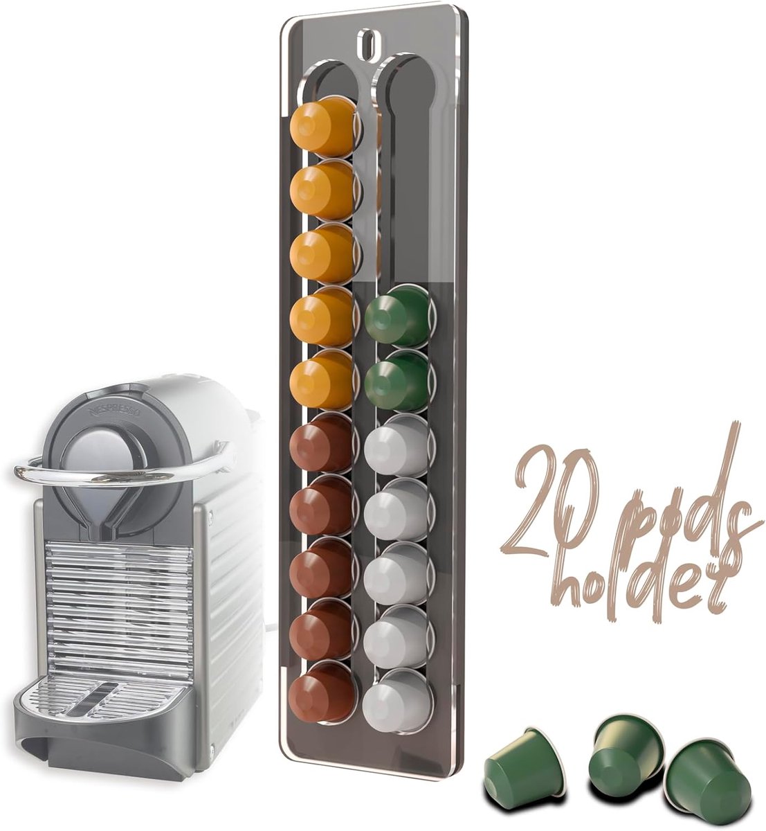 Ibenzoa® Multifunctionele Koffiecapsule Organizer met Schuifstructuur - Geschikt voor Nespresso Original Capsules