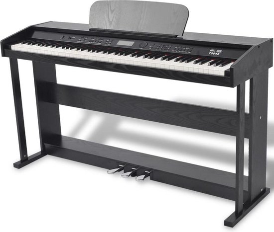 vidaXL Digitale piano met pedalen zwart