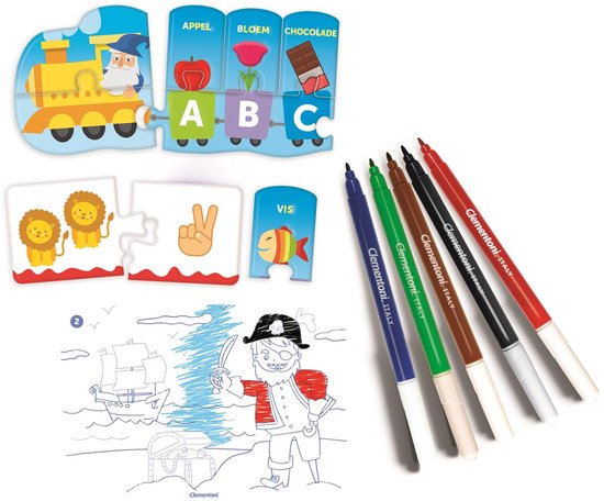 Clementoni - Spelend leren - Set educatieve spellen voor kleuters- voor 1e en 2e klas basisschool - Vanaf 3 jaar