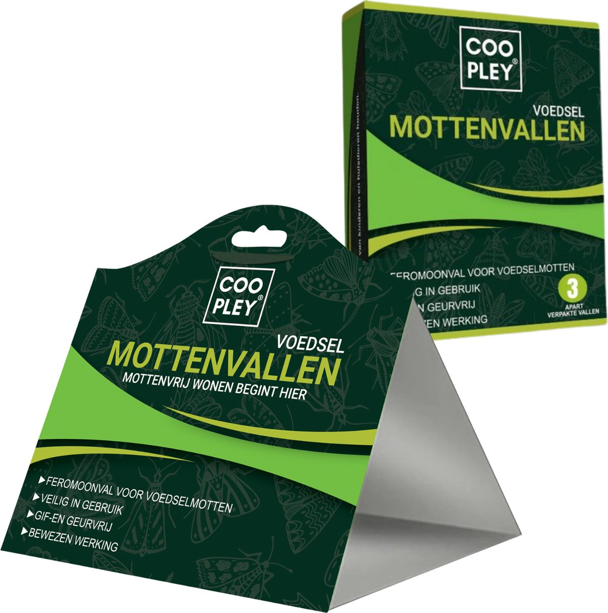 Mottenval Set Van 3 Stuks – Voedselmottenval – Alternatief Voor Mottenballen – Meelmotten Val – Motten – Feromoonval Voedselmot – Mottenvallen Signaleren