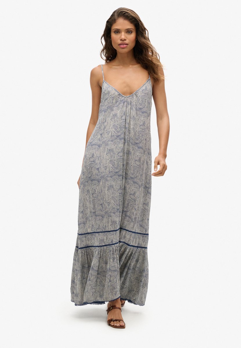 Superdry Lange cami-jurk Dames Jurken Marineblauw