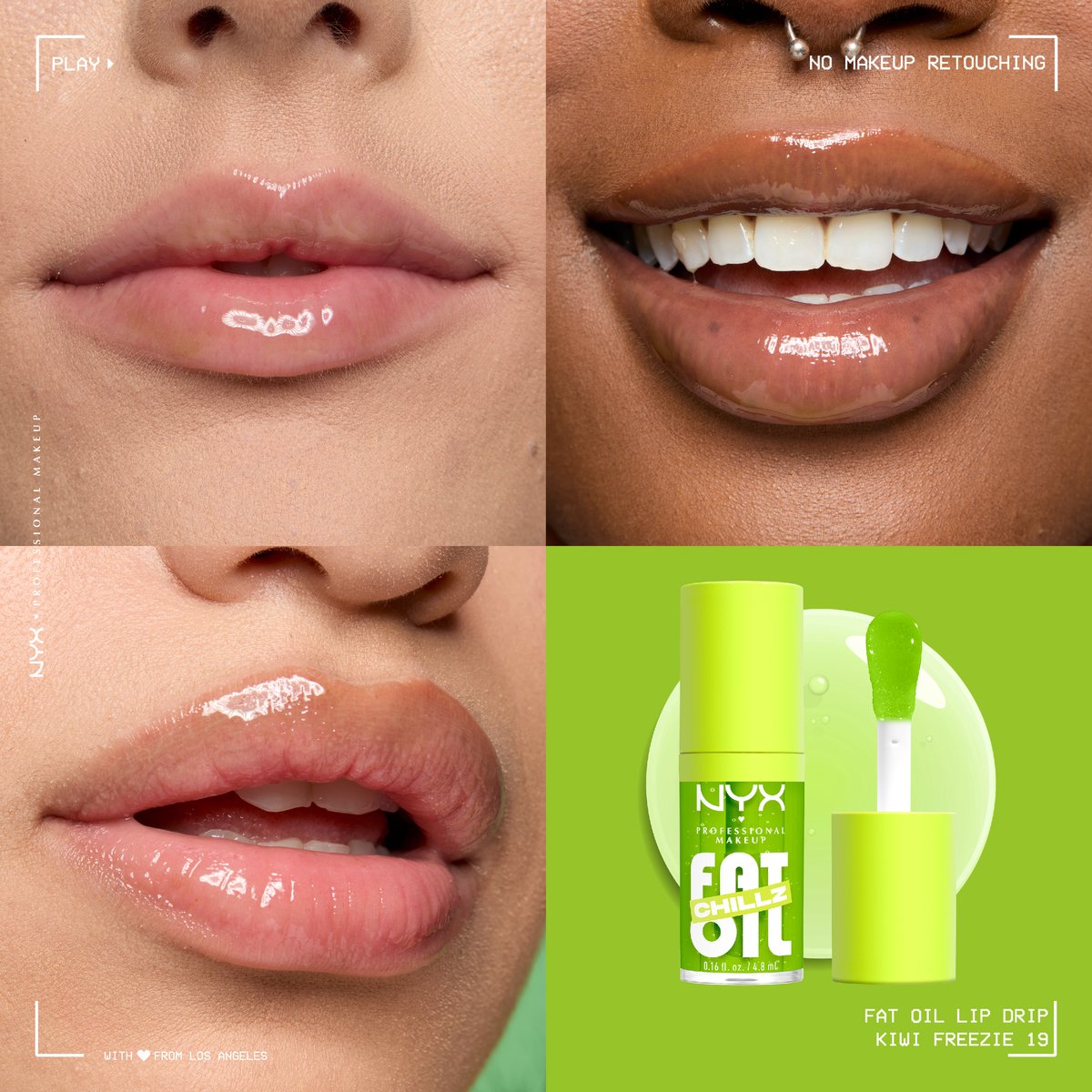 NYX Professional Make Up Fat Oil Chillz Lip Drip Lipgloss - Tot 12 uur hydratatie - Met keizersbes- en framboosolie - Kiwi Freezie — cadeau in Verzorging - foto 2