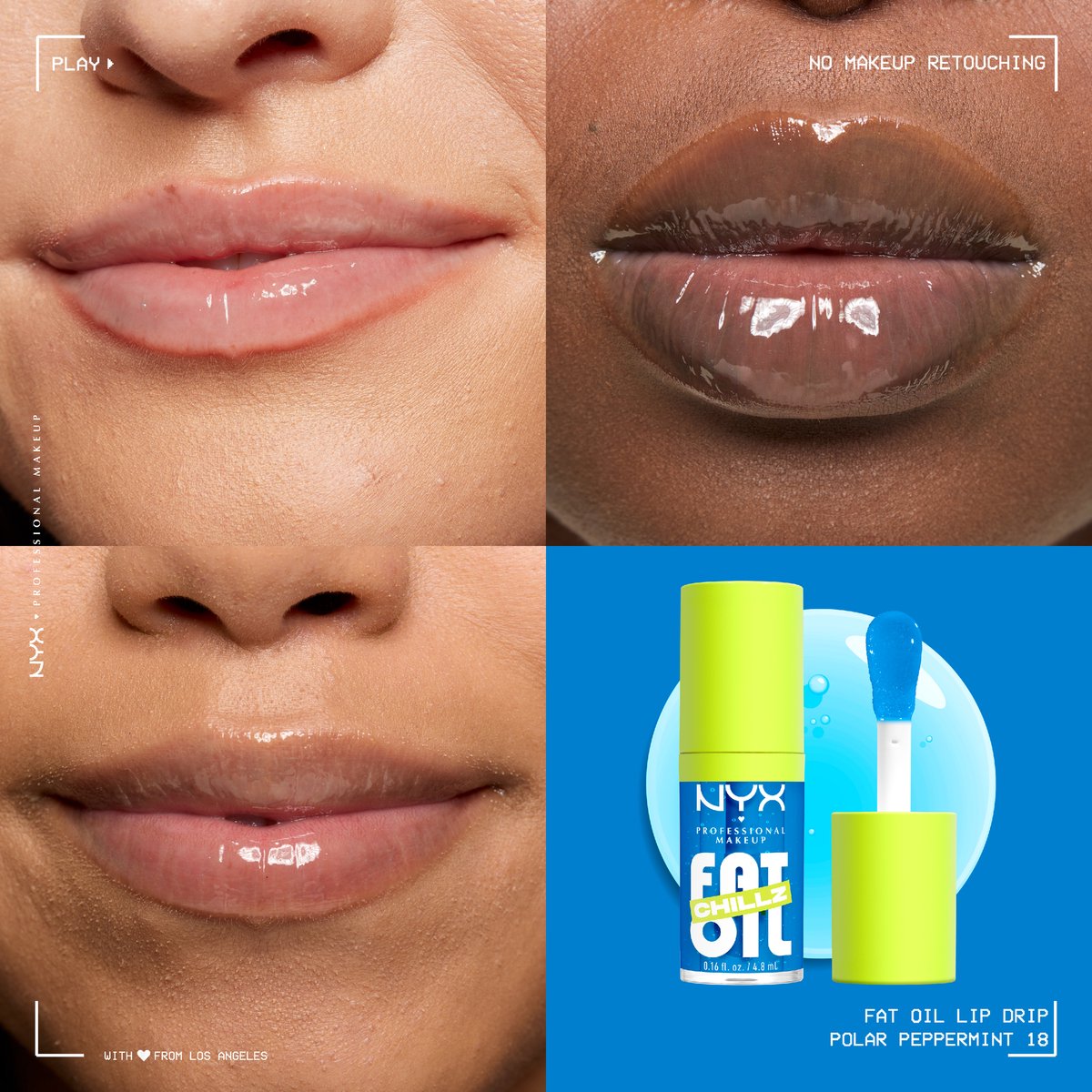 NYX Professional Make Up Fat Oil Chillz Lip Drip Lipgloss - Tot 12 uur hydratatie - Met keizersbes- en framboosolie - Polar Peppermint — cadeau in Verzorging - foto 2