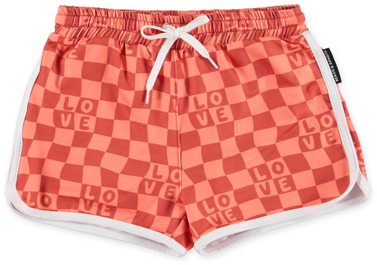 Beach & Bandits - Broekje - Trunk - Checkered Love - Oranje/Rood - Unisex - Maat XXL