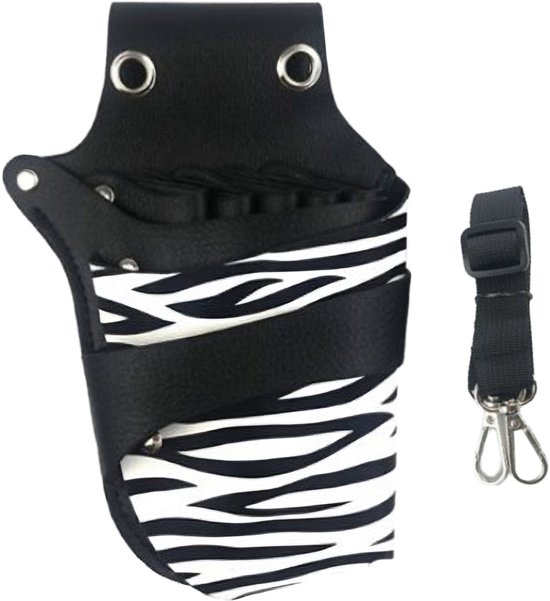 Somstyle Kapperstas - 23 x 16 CM - Kappers Heuptas - PU Leer - Scharen Holster - Zebra Design