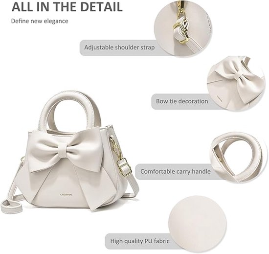 FENGQQKJ Handtas voor dames, kleine schoudertas met vlinderketting, PU-leer, schoudertas, wit, modieuze casual tas, coole tassen, tieners, meisjes, mini- handtas, handtas voor dames