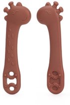 Cuillères d'apprentissage Pure Luv - Brun cannelle - Set - Apprendre à manger - Collations d'apprentissage - Manger seul - Motricité - Sans BPA - Cuillère pour bébé - Adapté aux enfants - Lavable au lave-vaisselle