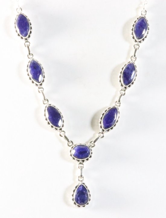 Collier Pendentif En Argent 925 Avec Saphir Véritable - Modèle Simple Et élégant, Neuf Sans Emballage