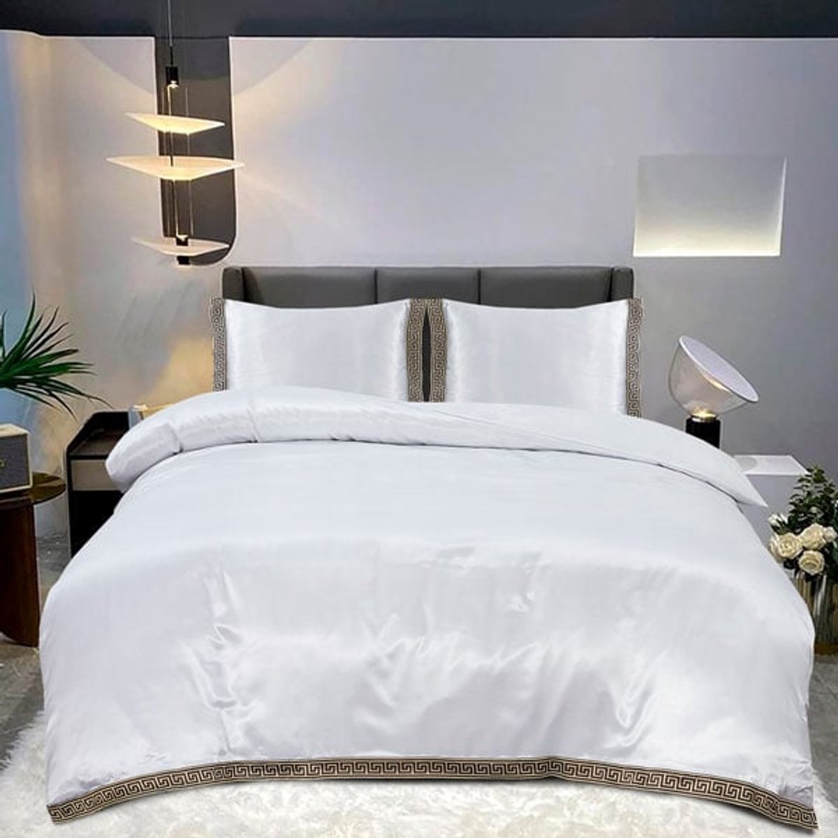 Dekbedovertrek Satijn Lace White 140x200/220 cm + 1 kussensloop