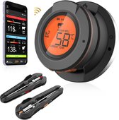 Bol.com MostEssential AT-02 Vleesthermometer - Smart BBQ Thermometer - Oventhermometer - Inclusief Bluetooth App & 2 Meetsondes aanbieding