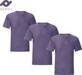 Senvi 3 pack T-Shirts Ronde hals - Maat L - Kleur: Paars Mêlee