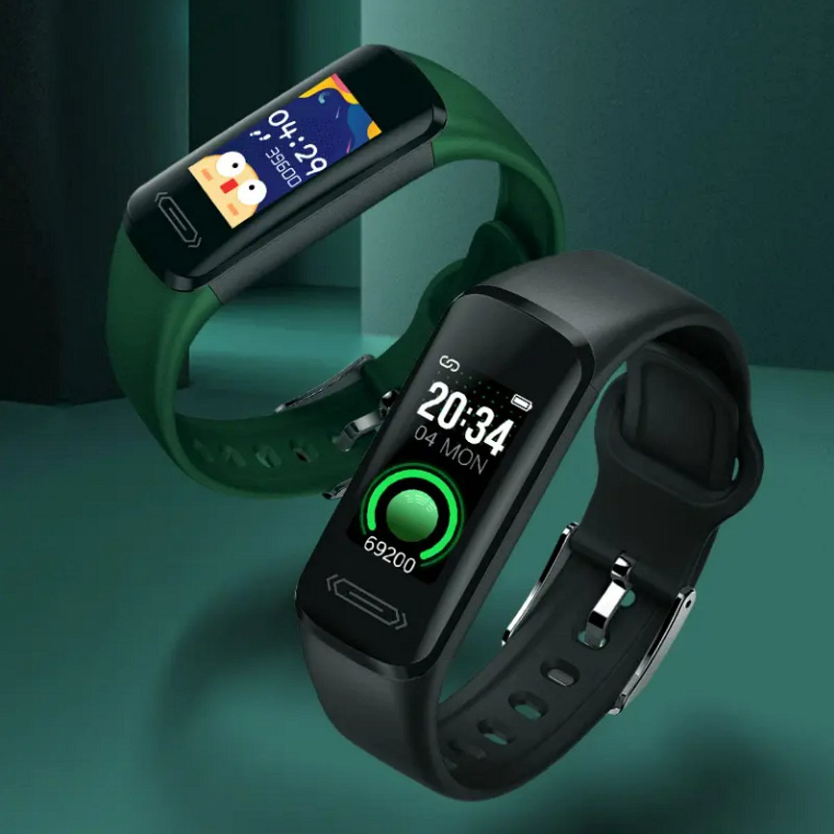 Afbeelding 2 van IP68 Waterproof Fitness Sport Heart Rate Body Temperature Touch Screen Smart Bracelet Watch Smartwatch