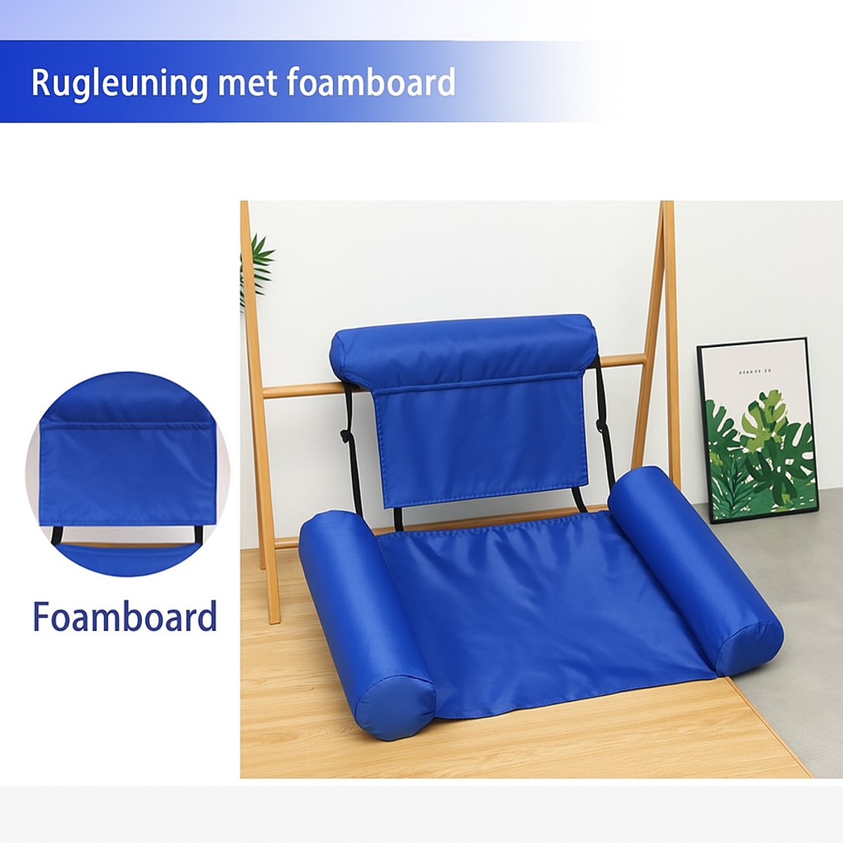 Blauwe Opblaasbare Drijfstoel - Drijvende WaterStoel LoungeStoel WaterHangmat Zwembad Ligbed Luchtbed - Floating Bed - Beach Float - Float LoungeStoel - Drijvende Water Ligstoel - Opblaasbaar – foto 5