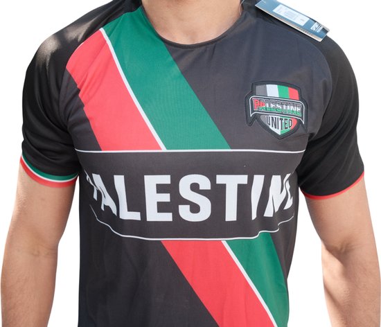 Foto: Palestine united voetbal t shirt united we stand zwart palestina united football jersey maat m