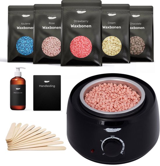 Foto: Soft silky wax apparaat set incl beans ontharings machine hars verwarmer heater