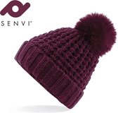 Senvi Pom Pom Beanie Kleur Bordeaux