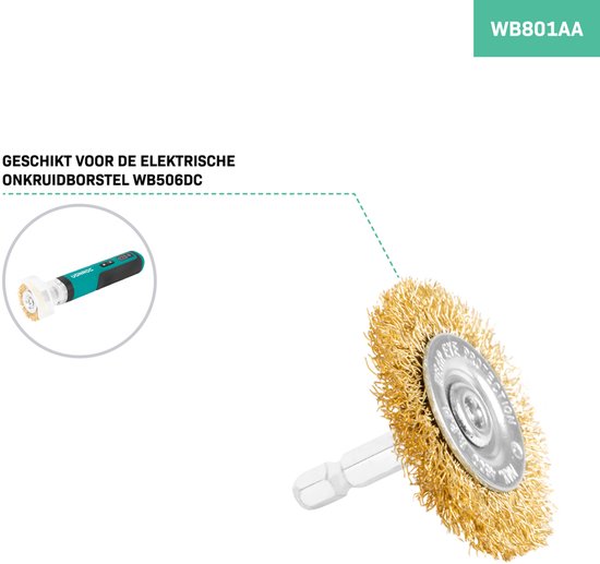 VONROC Borstelset - voor Elektrische Onkruidborstel WB506DC - 3 stuks - ⌀ 50mm van VONROC — afbeelding 3