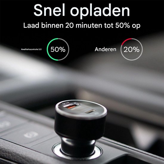 MMOBIEL Autolader USB - 2-Poorts USB-C en USB-A Car Charger - 38W Auto Oplader Telefoon met Quick Charge 3.0 en Power Delivery - Sigarettenaansteker - Zwart