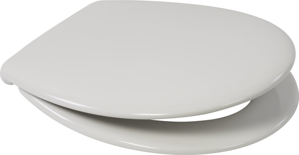 Plieger Compact/Basic Softclose Toiletbril - Universele vorm WC Bril - Thermoplast - Wit - Met deksel - Verstelbare Bevestiging