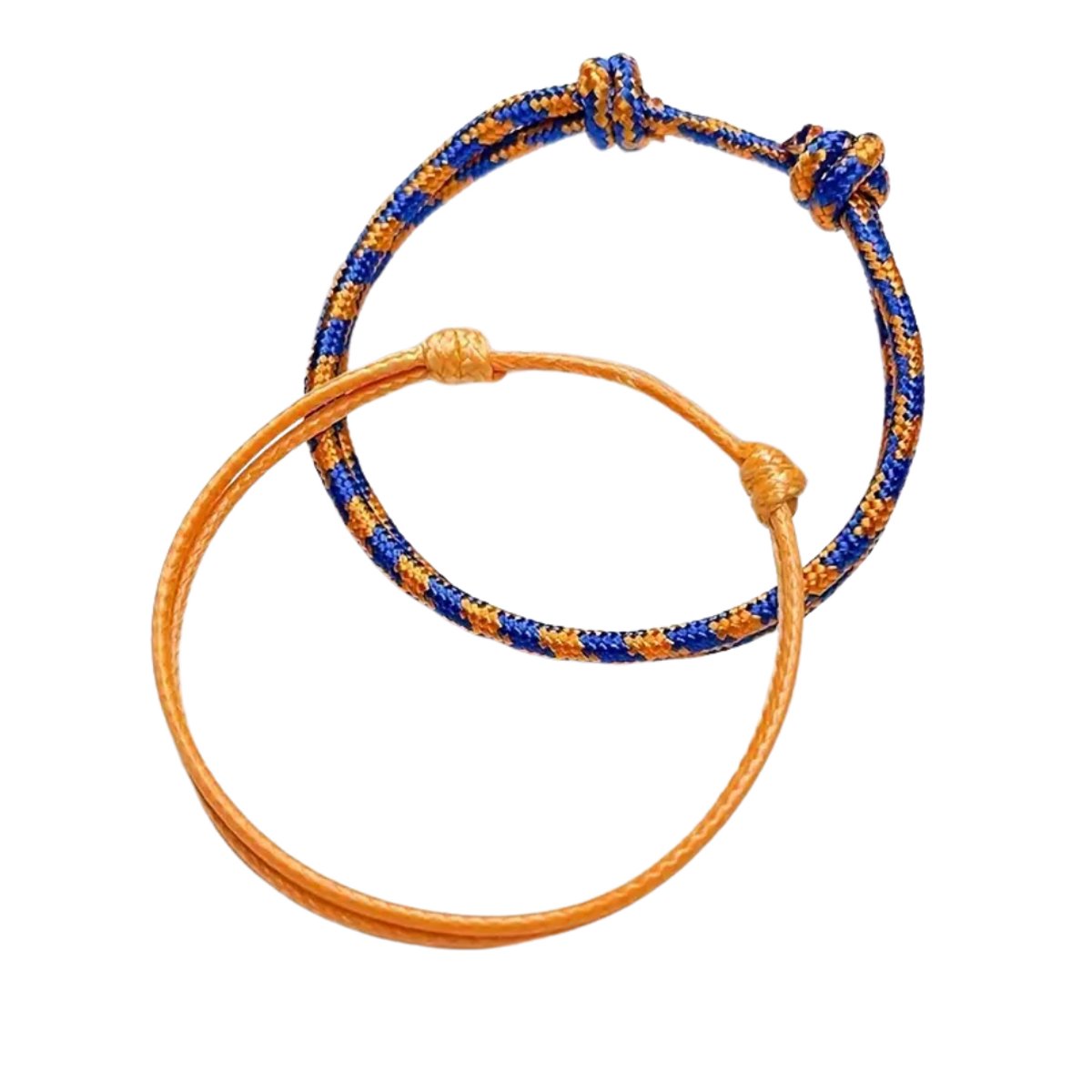 Nivard Armband - Staal - Nep Zilver - Dames - 2 St - Blauw/Oranje