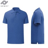 Senvi - Fit Polo - Getailleerd - Maat S - Kleur Royal Blauw Melee - (Zacht aanvoelend)